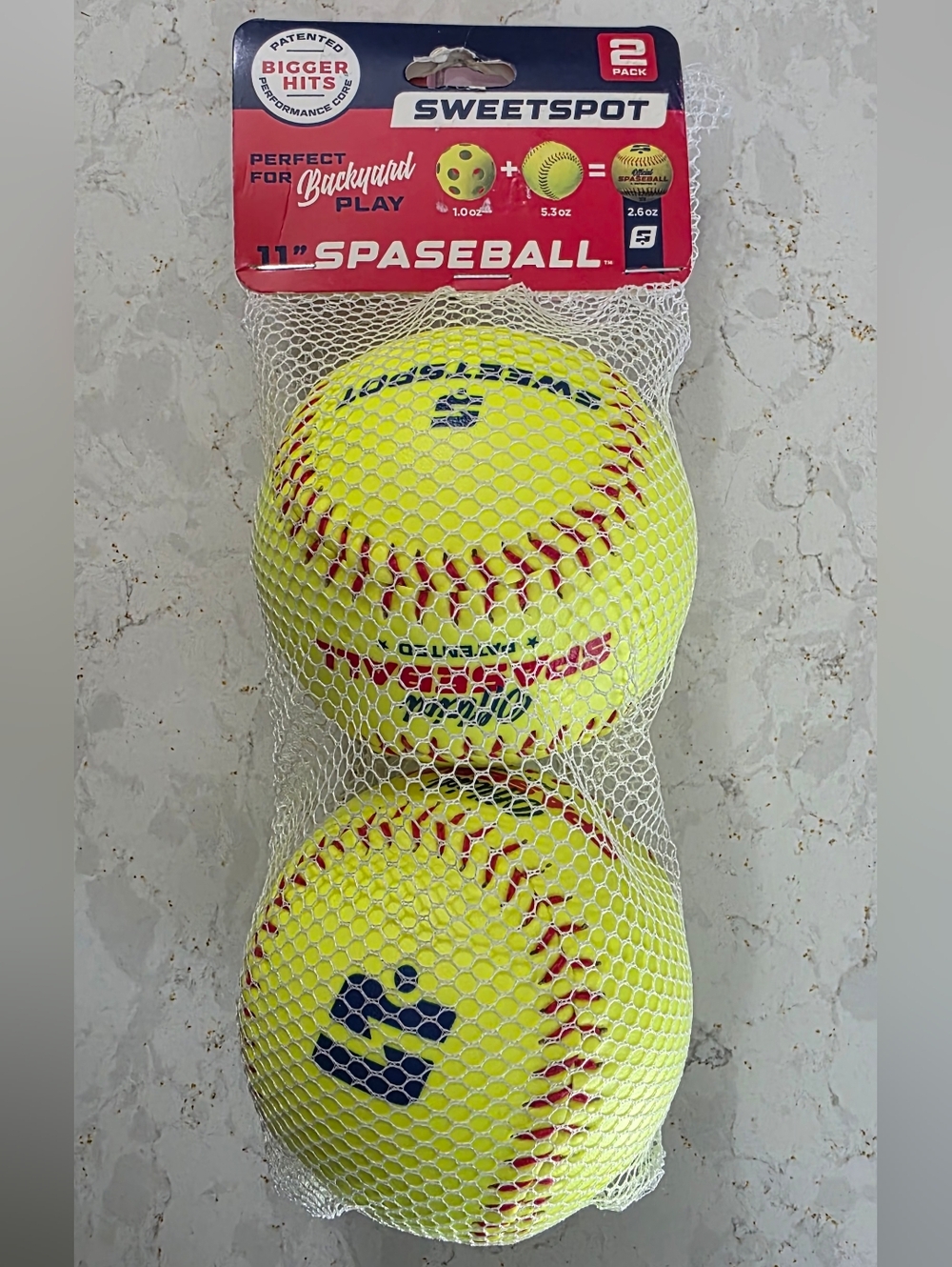 NEW SweetSpot Spaseball 11" Backyard Play Softballs - Practice Balls 2 Pack
